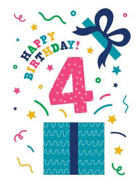 Happy Birthday Card - Age 4 (105 x 148 mm)