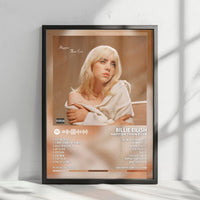 Billie Eilish "Happier Than Ever" Album Cover Poster - with Complete Tracklist