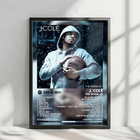 J. Cole "The Warm Up" Album Cover Poster - with Complete Tracklist