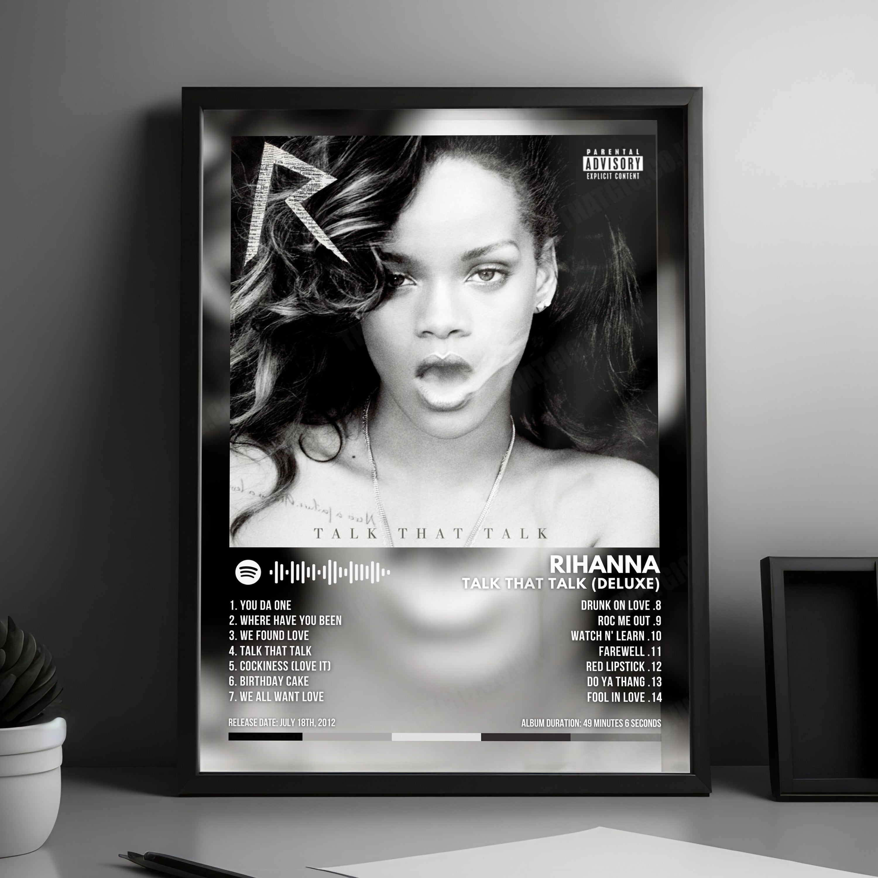 Rihanna "Talk That Talk (Deluxe)" Album Cover Poster - with Complete Tracklist