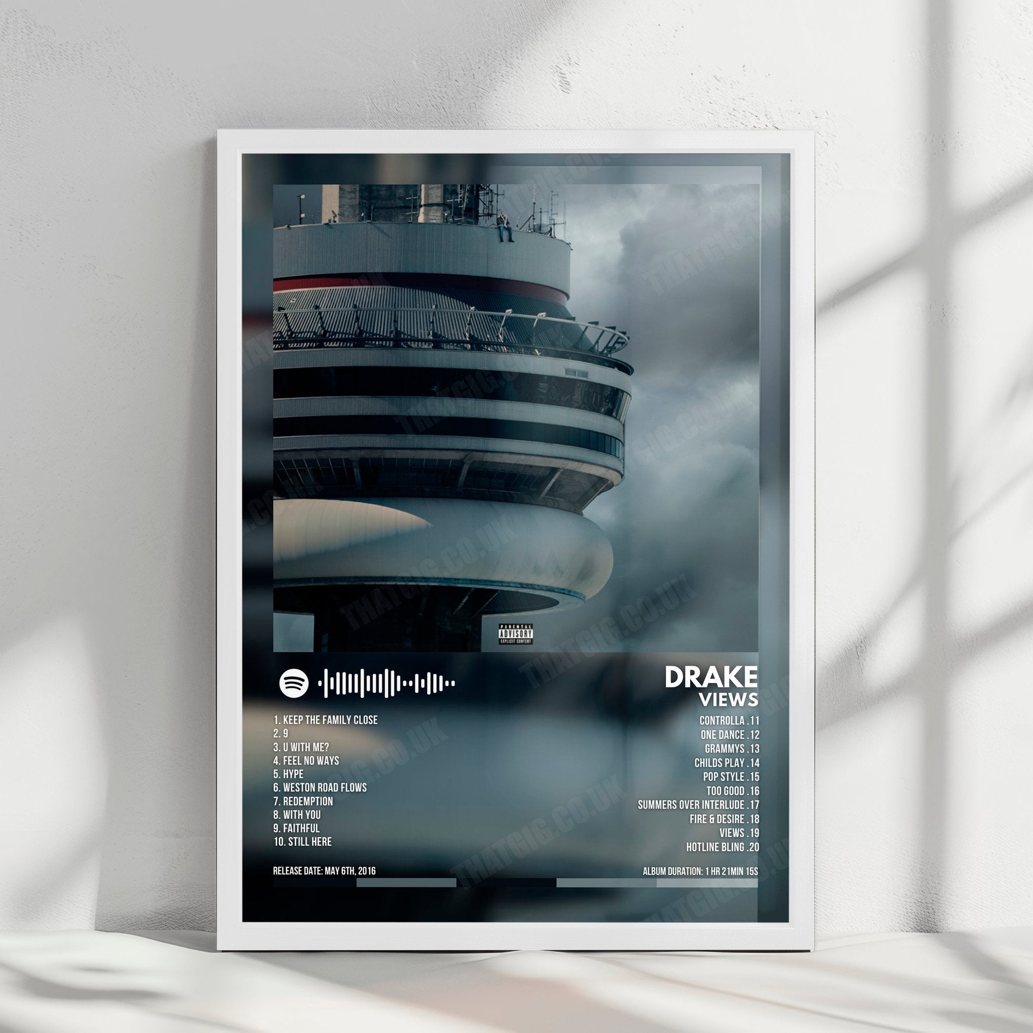Drake "Views" Album Cover Poster - with Complete Tracklist