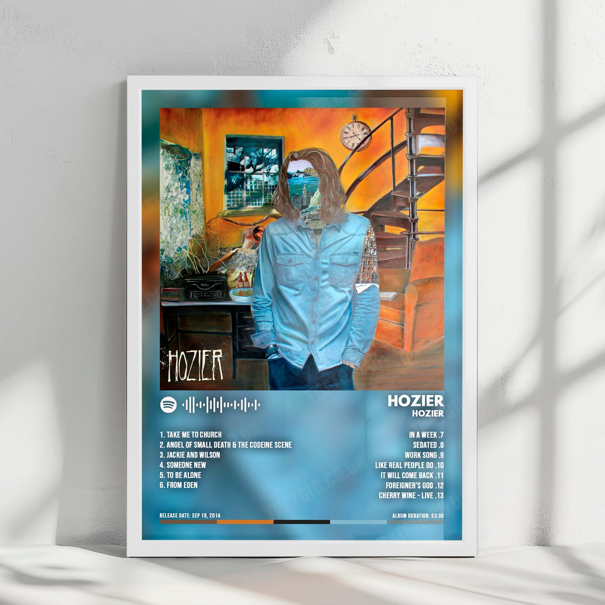 Hozier "Hozier" Album Cover Poster - with Complete Tracklist