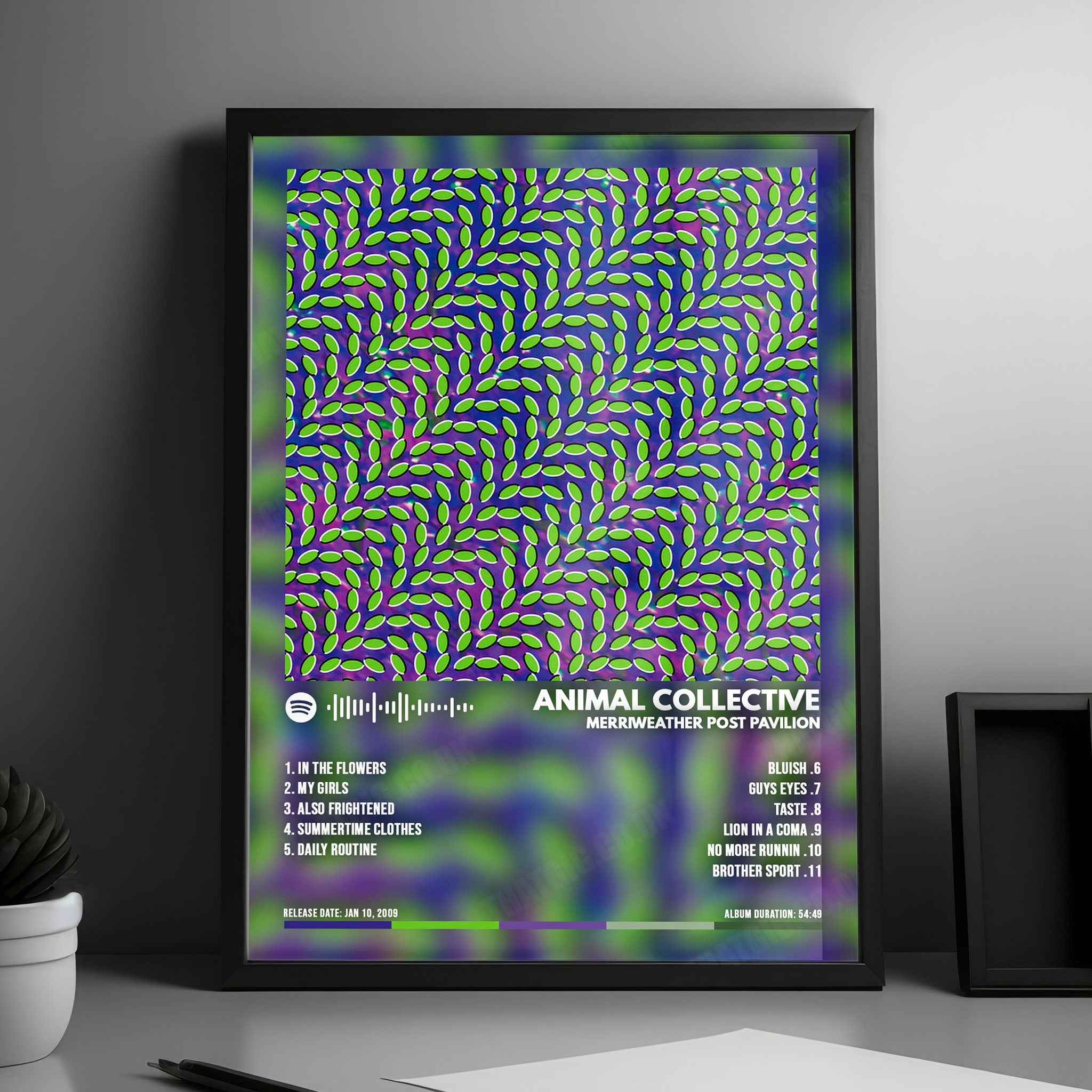 Animal Collective "Merriweather Post Pavilion" Album Cover Poster - with Complete Tracklist