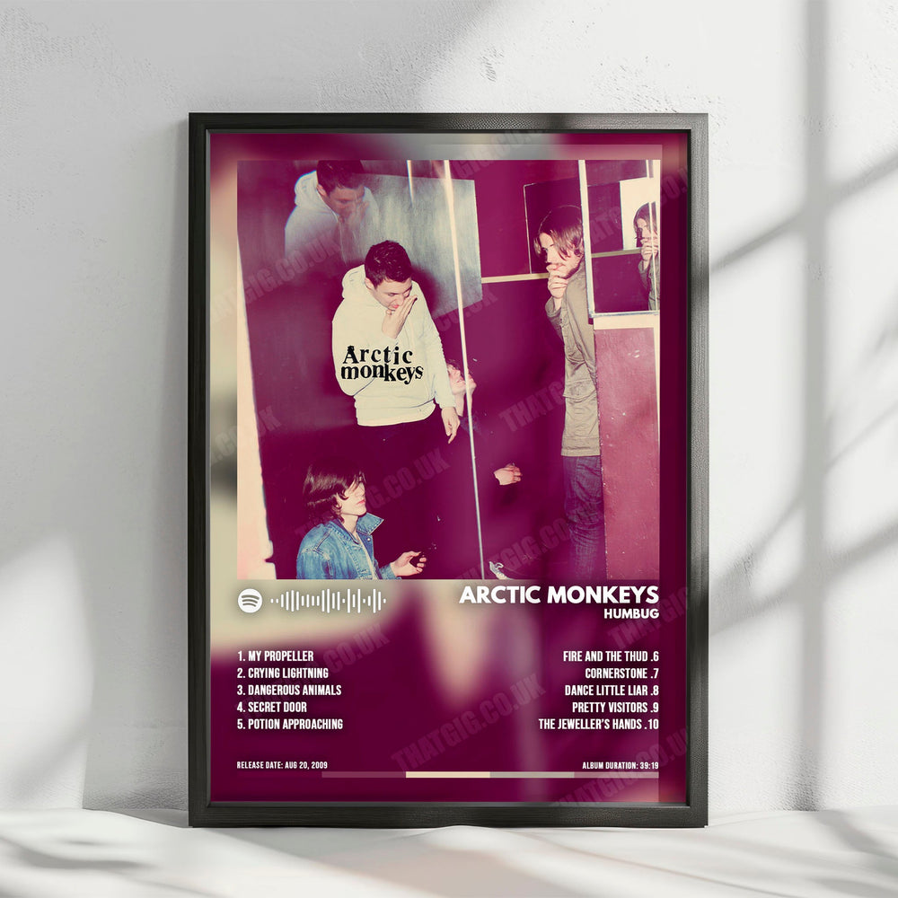 Arctic Monkeys "Humbug" Album Cover Poster - with Complete Tracklist