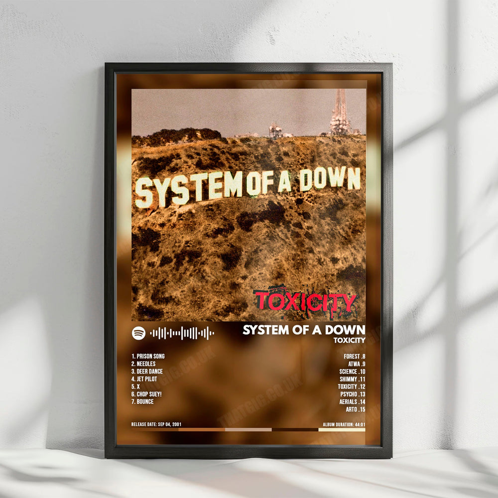 System of a Down "Toxicity" Album Cover Poster - with Complete Tracklist