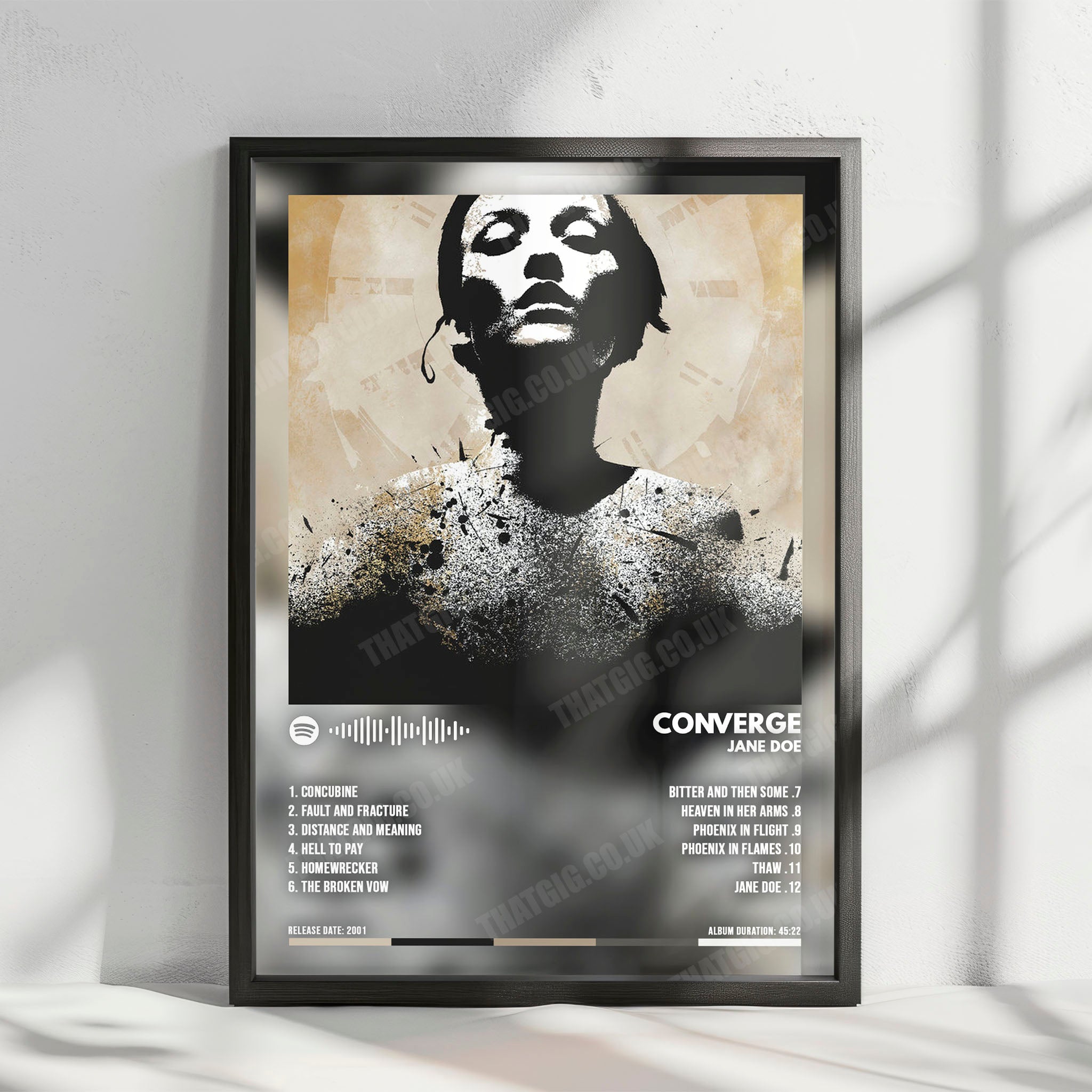 Converge "Jane Doe" Album Cover Poster - with Complete Tracklist