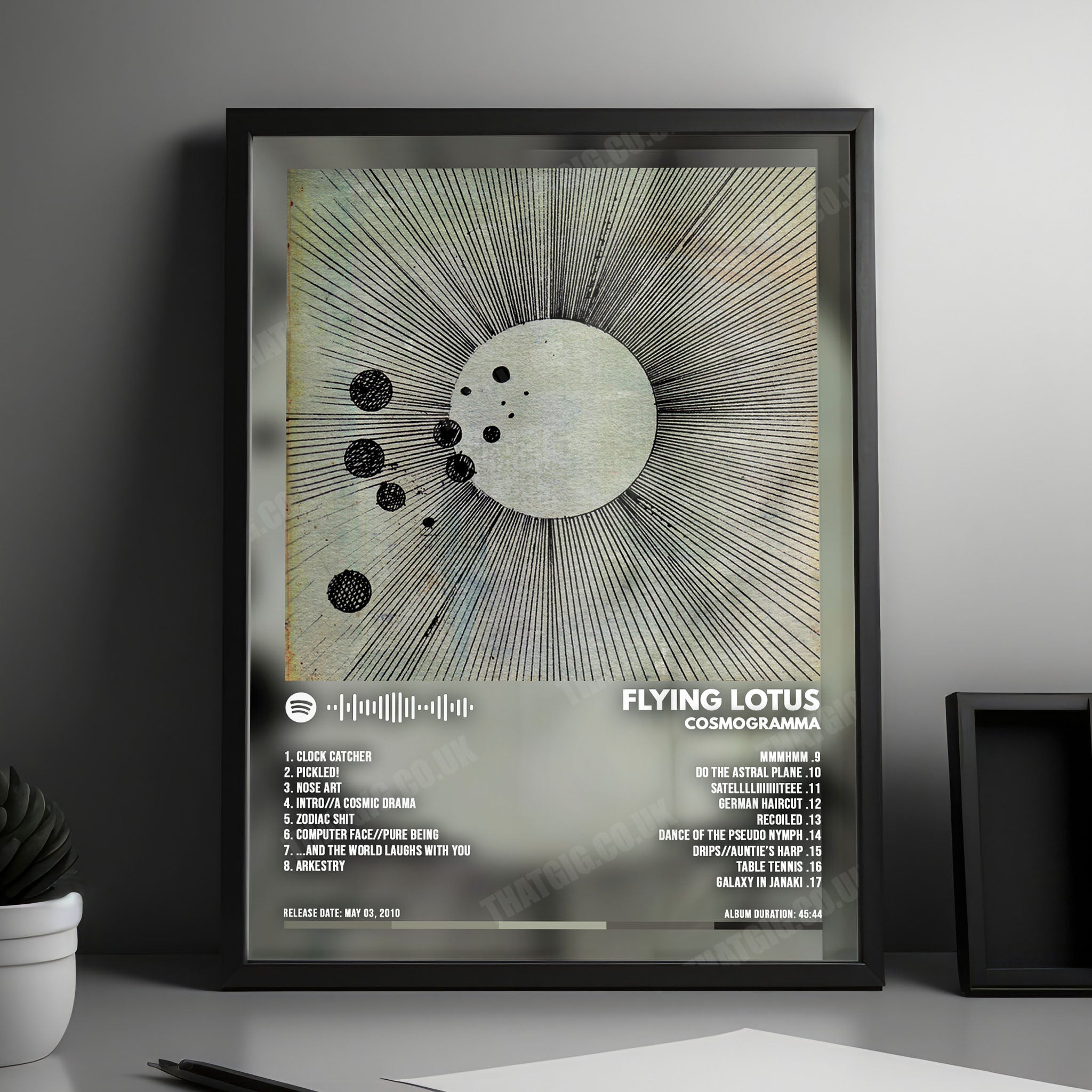 Flying Lotus "Cosmogramma" Album Cover Poster - with Complete Tracklist