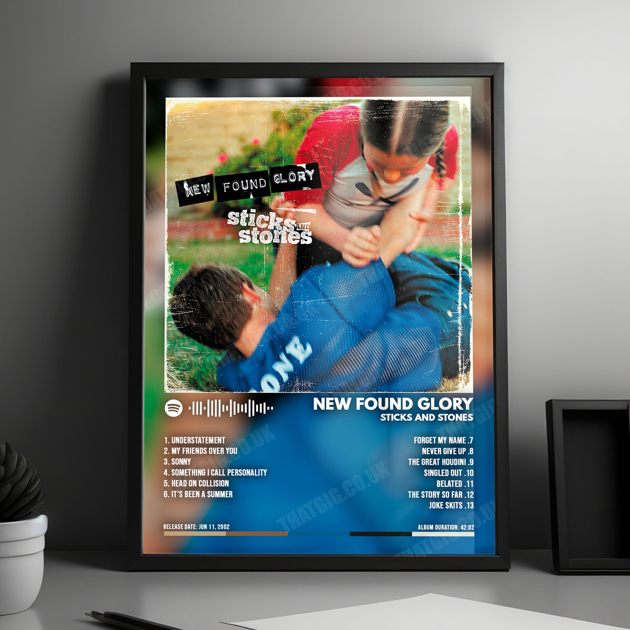 New Found Glory "Sticks And Stones" Album Cover Poster - with Complete Tracklist