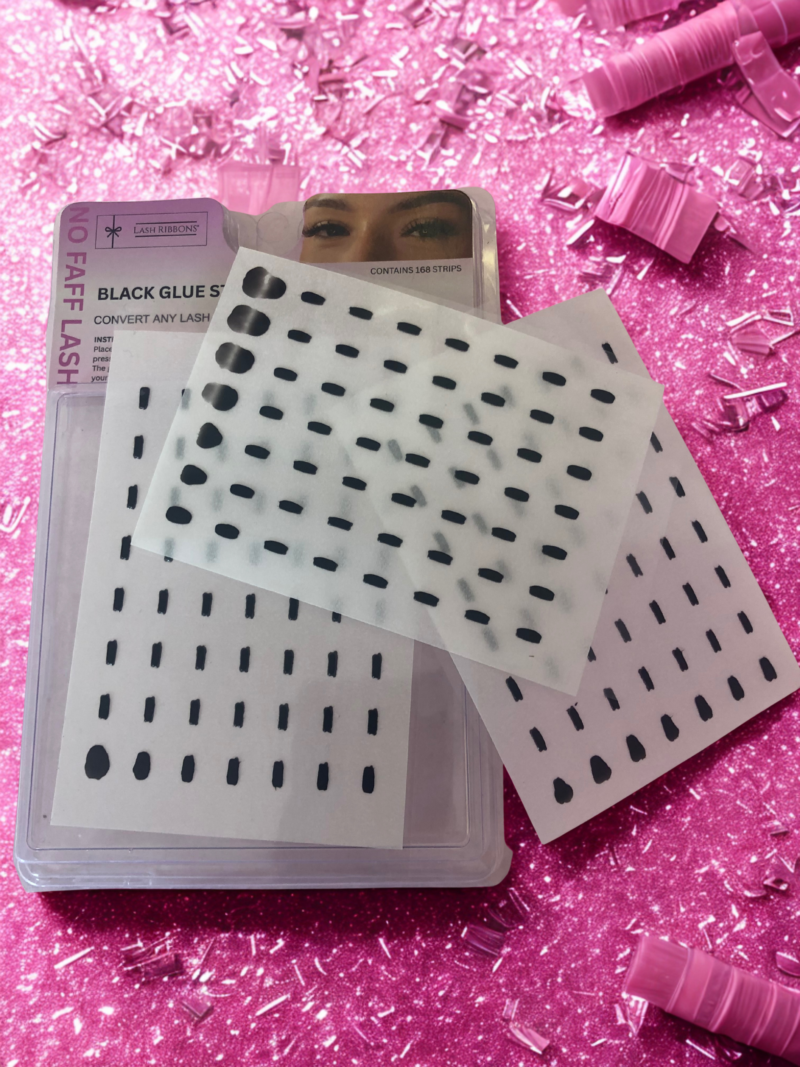Glue Strips for Underlash Application - No Faff Lash Black Glue Strips - Part Packs - REDUCED