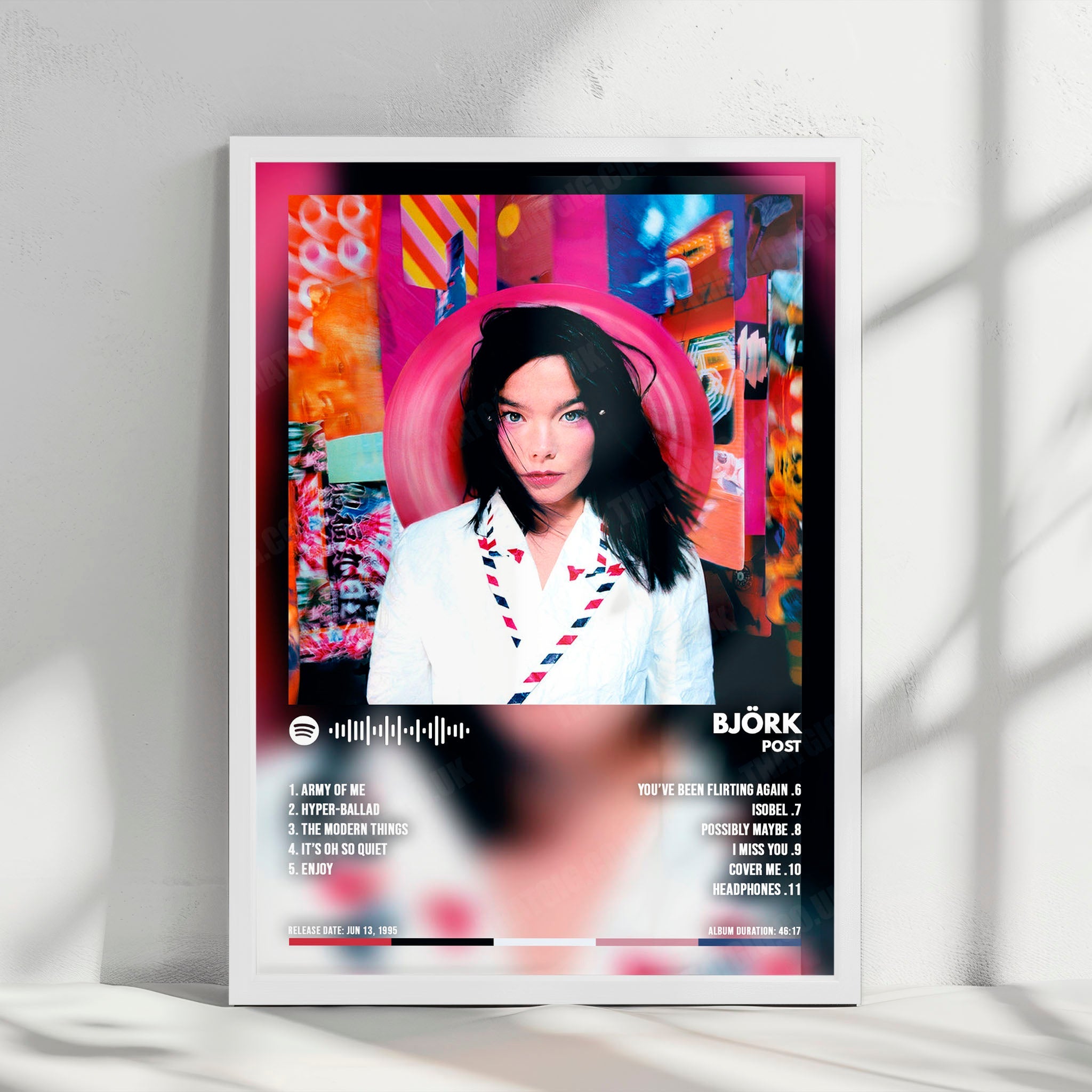 Björk "Post" Album Cover Poster - with Complete Tracklist
