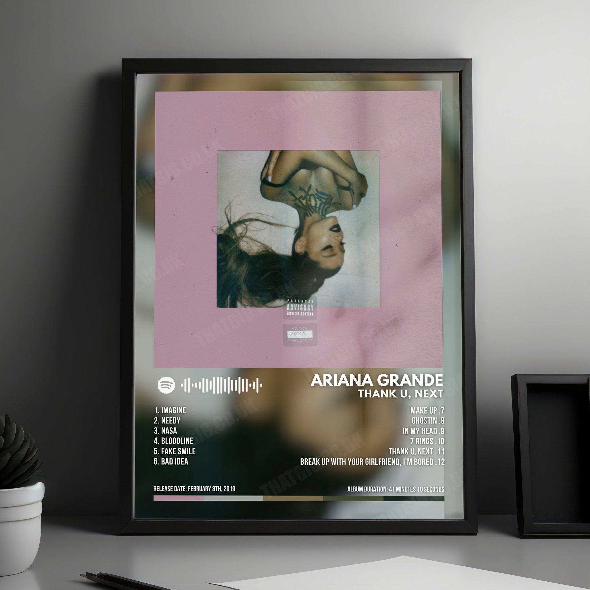 Ariana Grande "Thank U, Next" Album Cover Poster - with Complete Tracklist