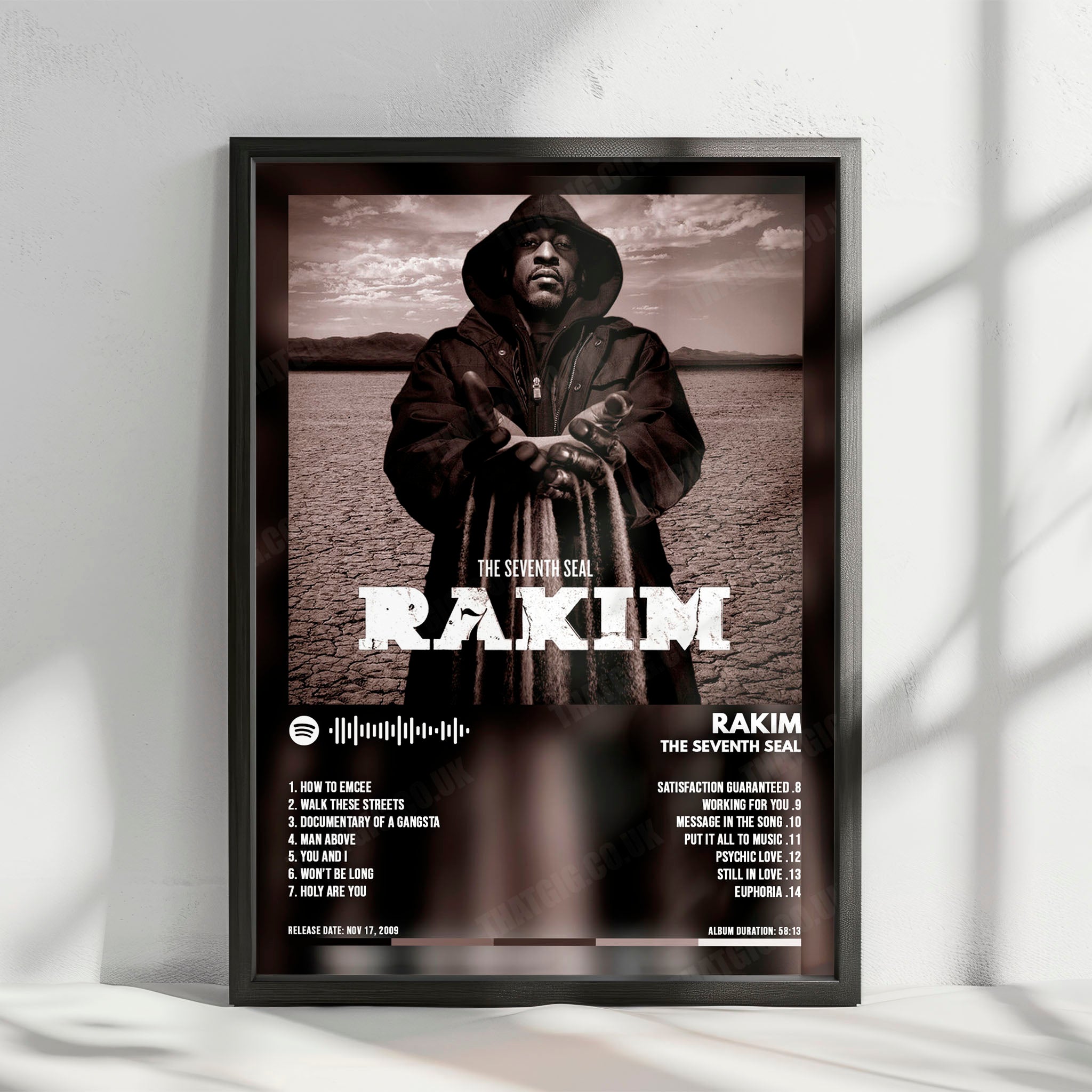 Rakim "The Seventh Seal" Album Cover Poster - with Complete Tracklist