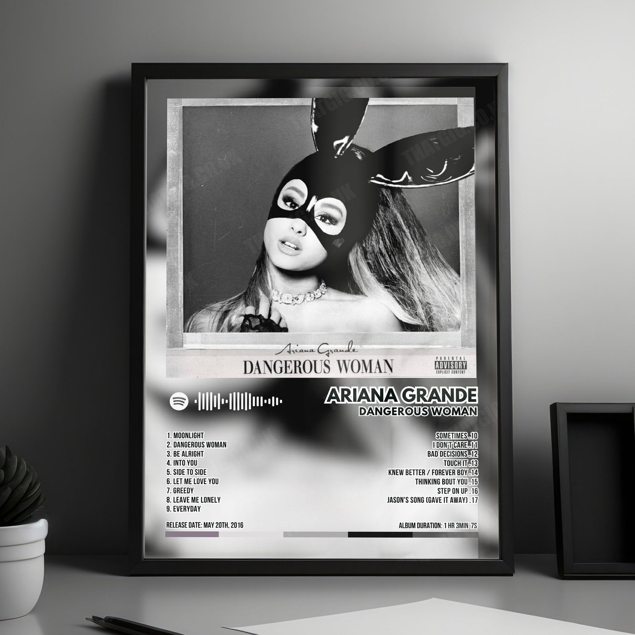 Ariana Grande "Dangerous Woman" Album Cover Poster - with Complete Tracklist