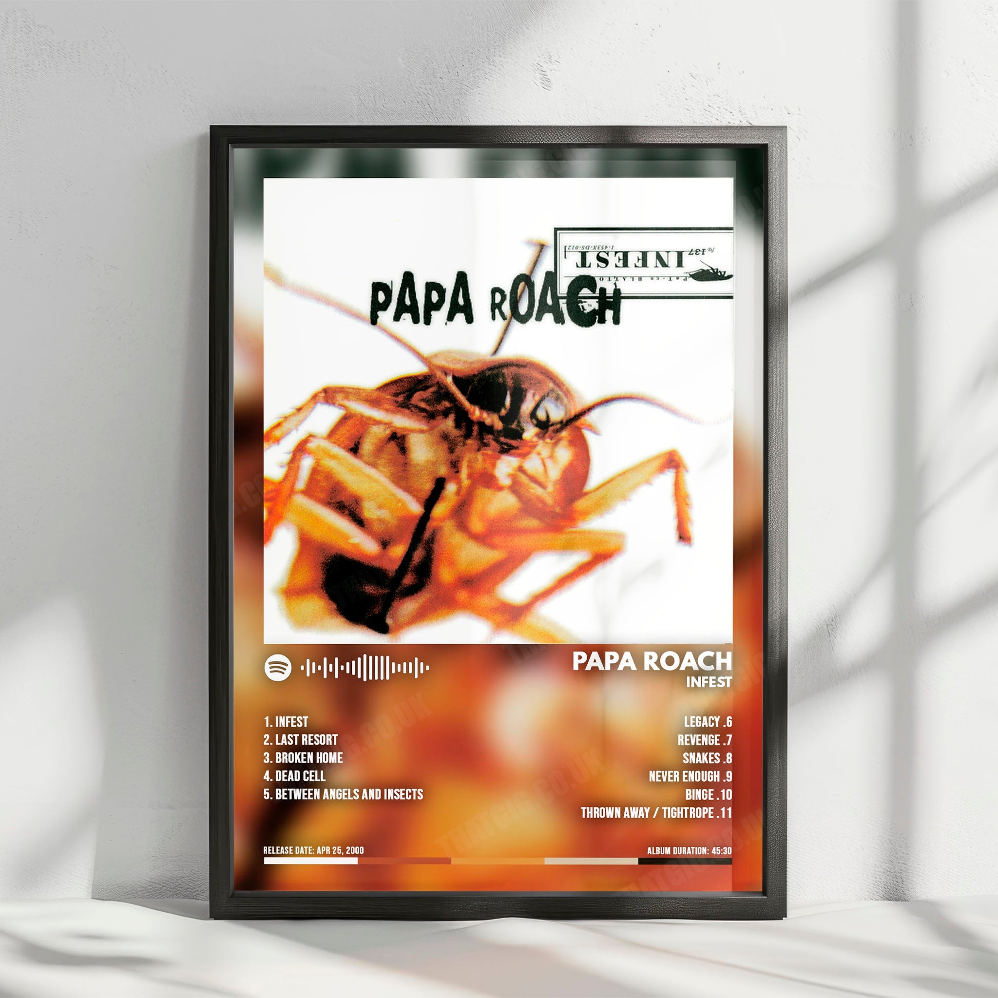 Papa Roach "Infest  " Album Cover Poster - with Complete Tracklist