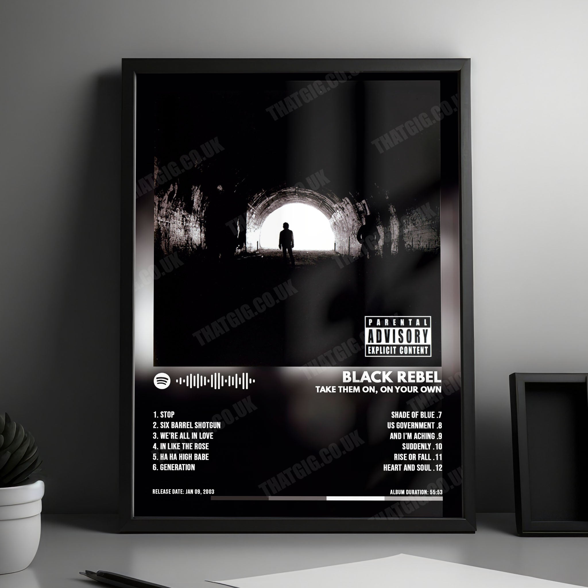Black Rebel Motorcycle Club "Take Them On, On Your Own" Album Cover Poster - with Complete Tracklist