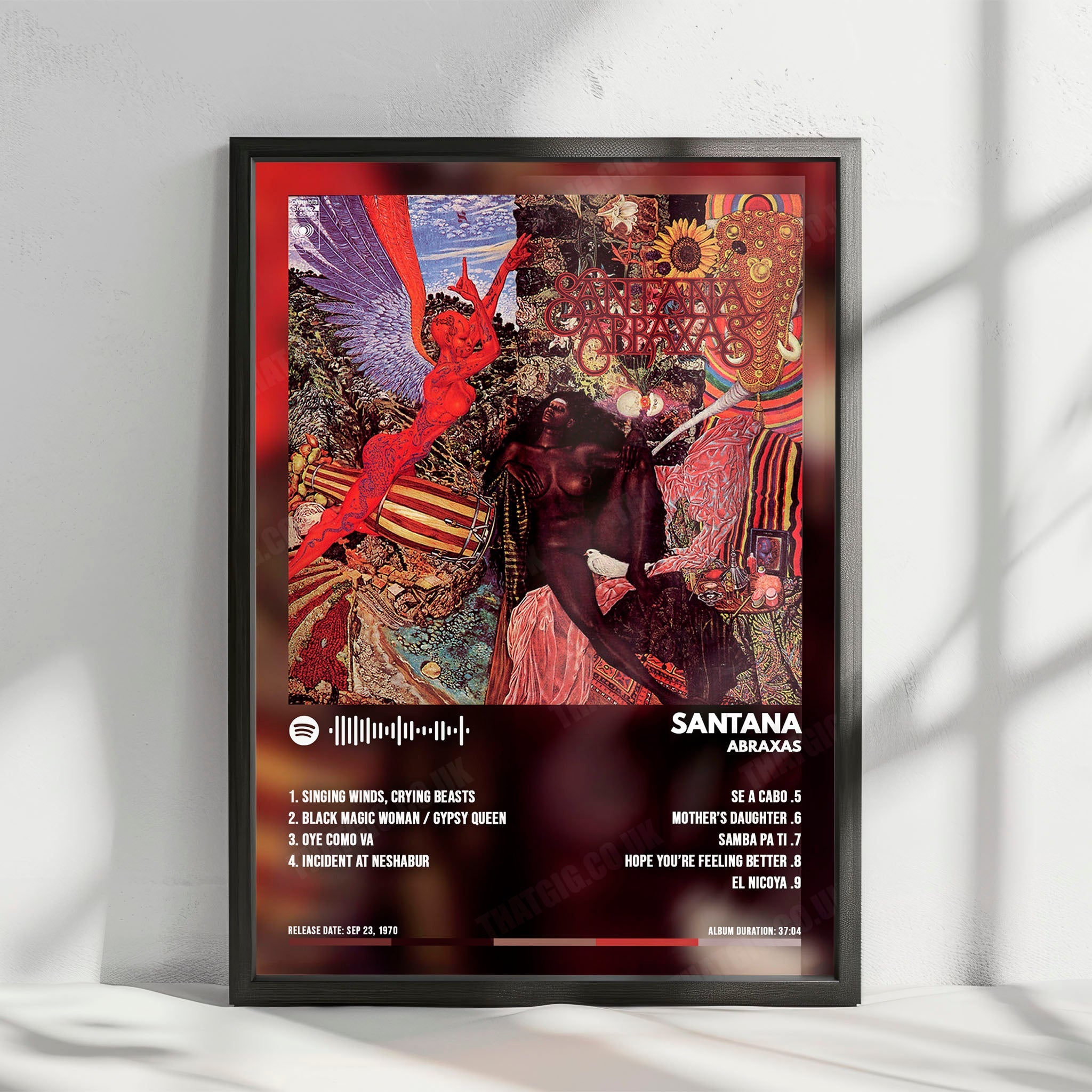 Santana "Abraxas  " Album Cover Poster - with Complete Tracklist
