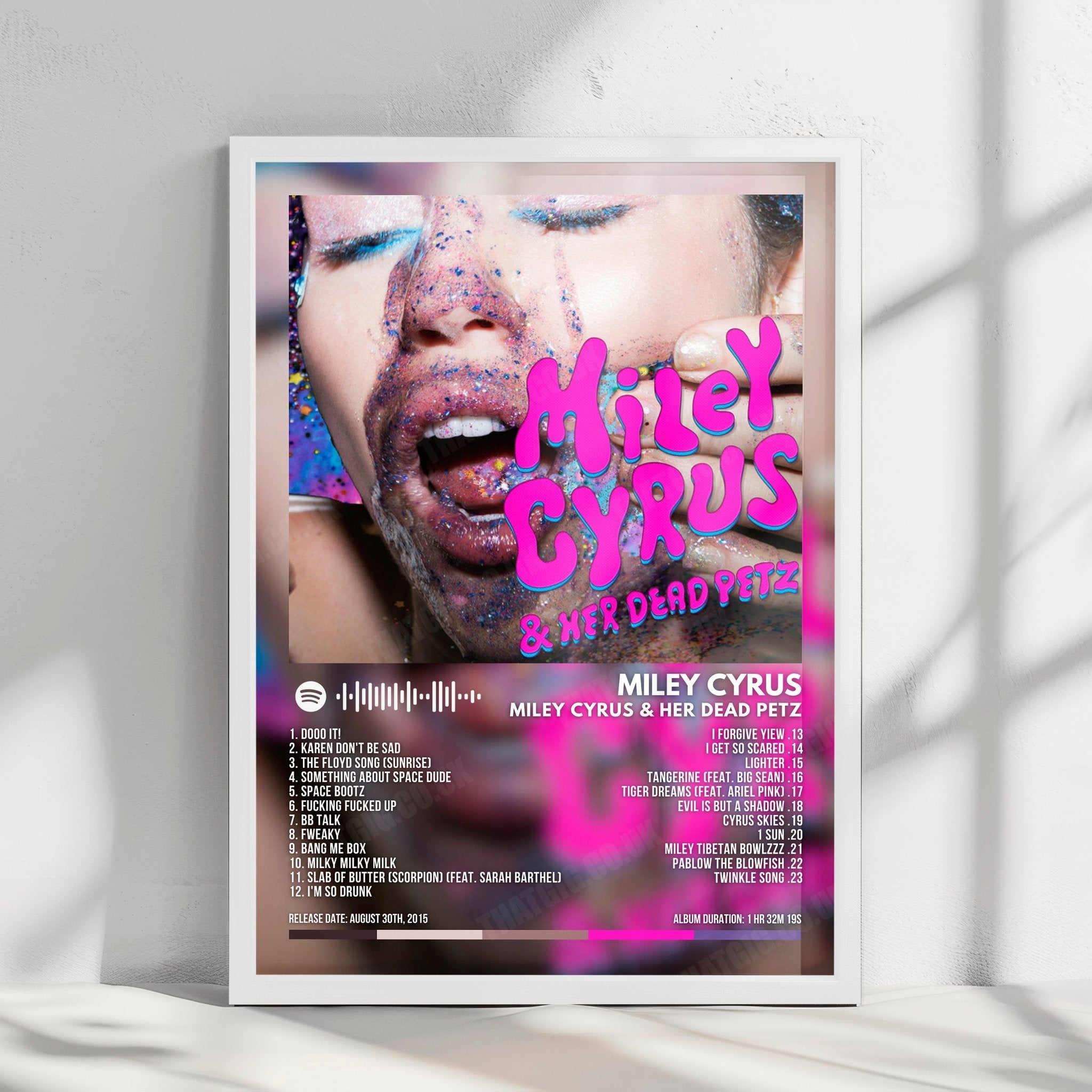 Miley Cyrus "Miley Cyrus & Her Dead Petz" Album Cover Poster - with Complete Tracklist