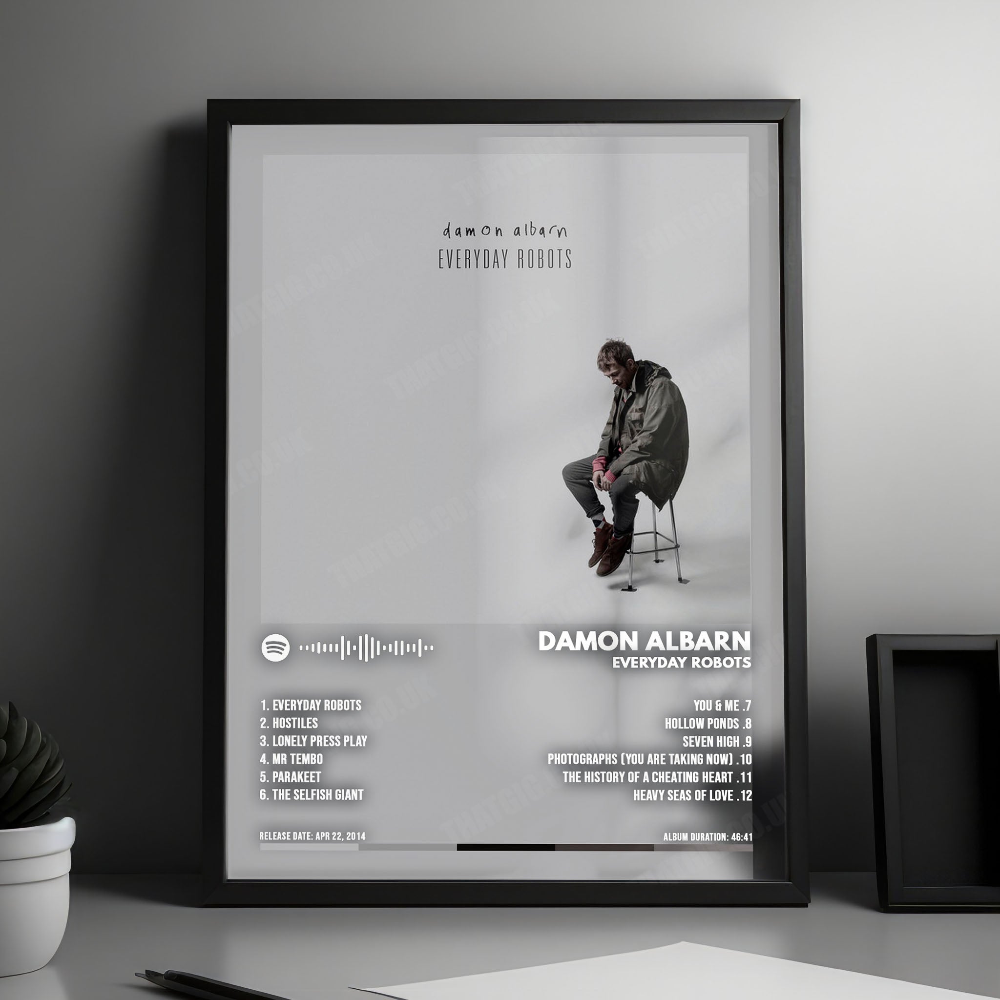 Damon Albarn "Everyday Robots" Album Cover Poster - with Complete Tracklist