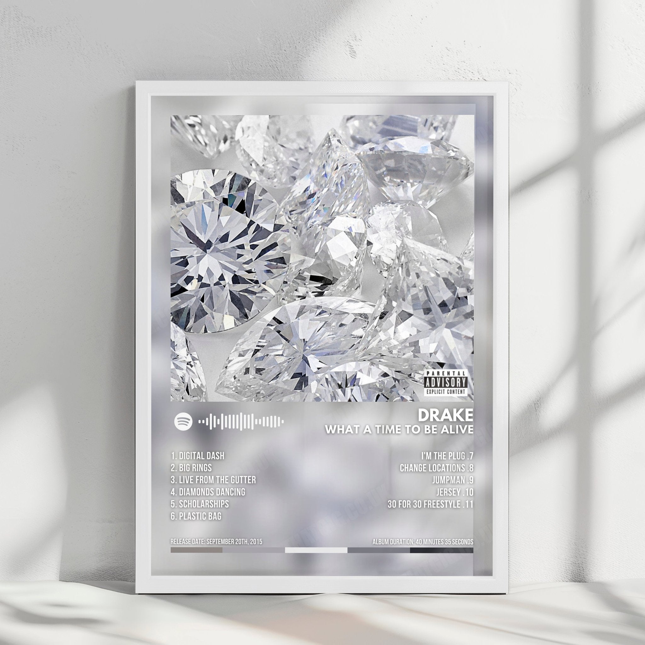 Drake "What A Time To Be Alive" Album Cover Poster - with Complete Tracklist
