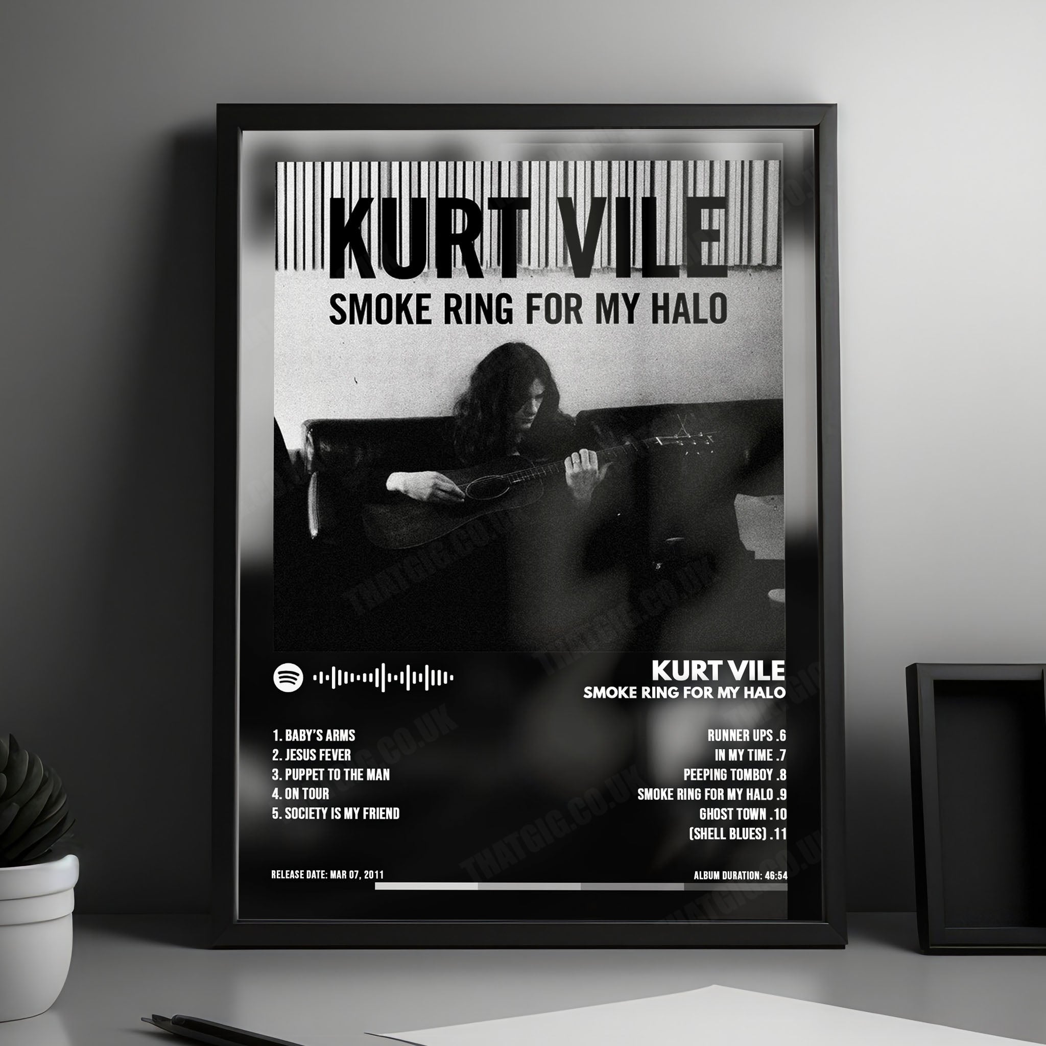 Kurt Vile "Smoke Ring for My Halo" Album Cover Poster - with Complete Tracklist