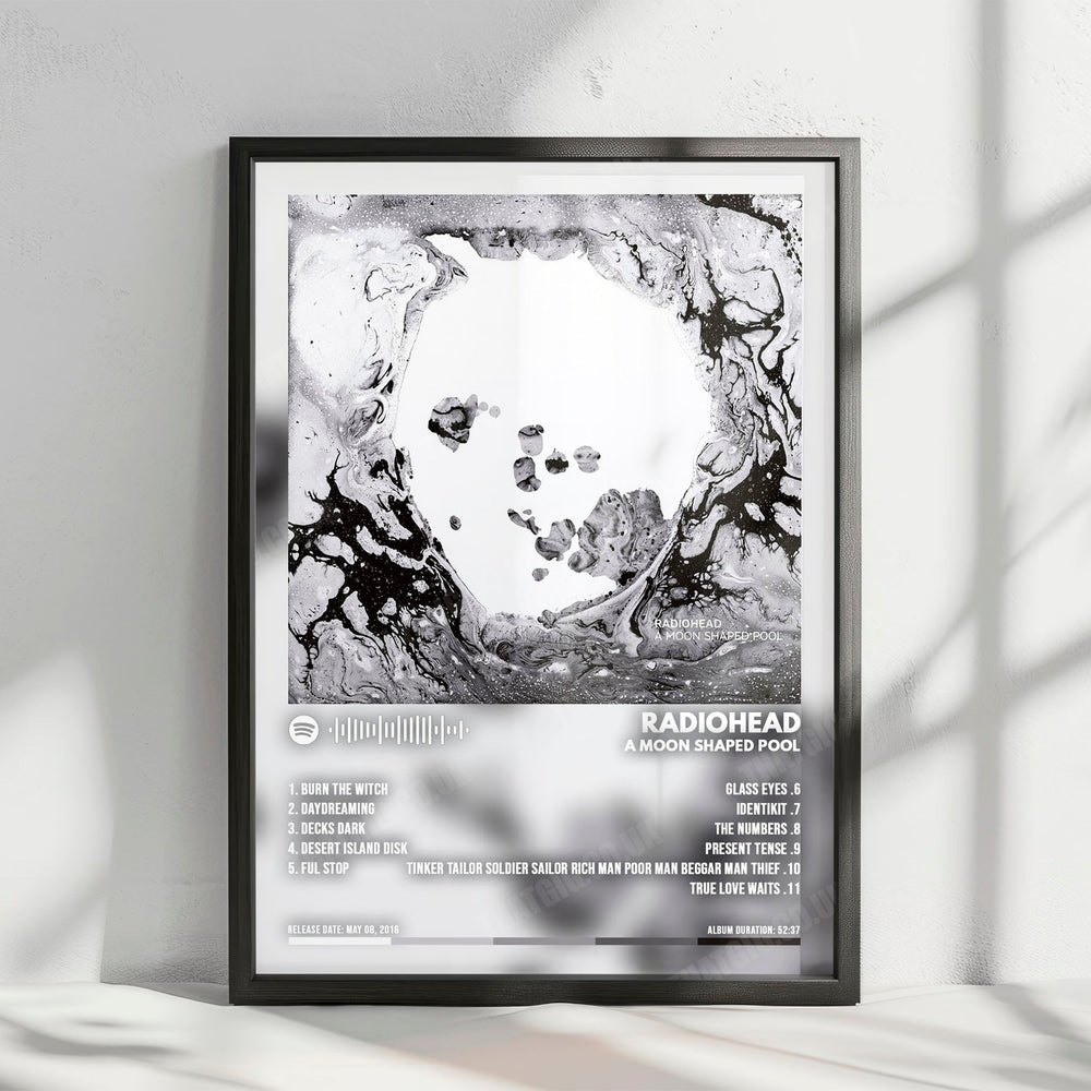 Radiohead "A Moon Shaped Pool" Album Cover Poster - with Complete Tracklist