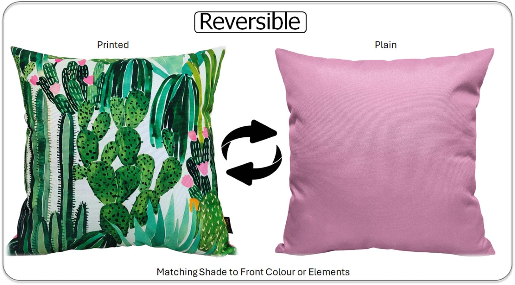 Cactus Waterproof Outdoor Cushions 43 x 43 cm Weather-Resistant Polyester for Patio Garden Bench Sofa Indoor Living Room Durable Stylish by OLIVIA ROCCO