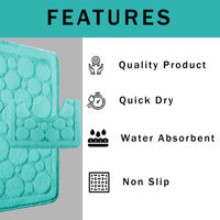 Cali Bubbles 2 Piece Duck Egg Bath Mat & Pedestal Set Non-Slip Soft & Absorbent Bathroom Mats for Comfort & Safety by OLIVIA ROCCO