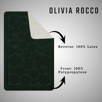 Cali Bubbles 2 Piece Emerald Green Bath Mat & Pedestal Set Non-Slip Soft & Absorbent Bathroom Mats for Comfort & Safety by OLIVIA ROCCO