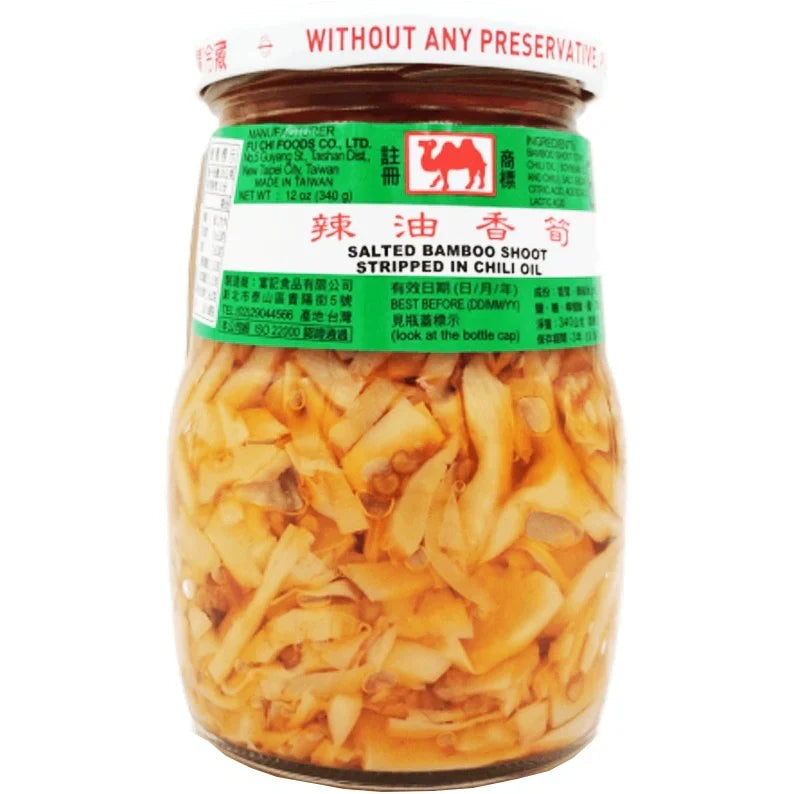 CAMEL Salted Bamboo Shoot Stripped In Chili Oil 340g