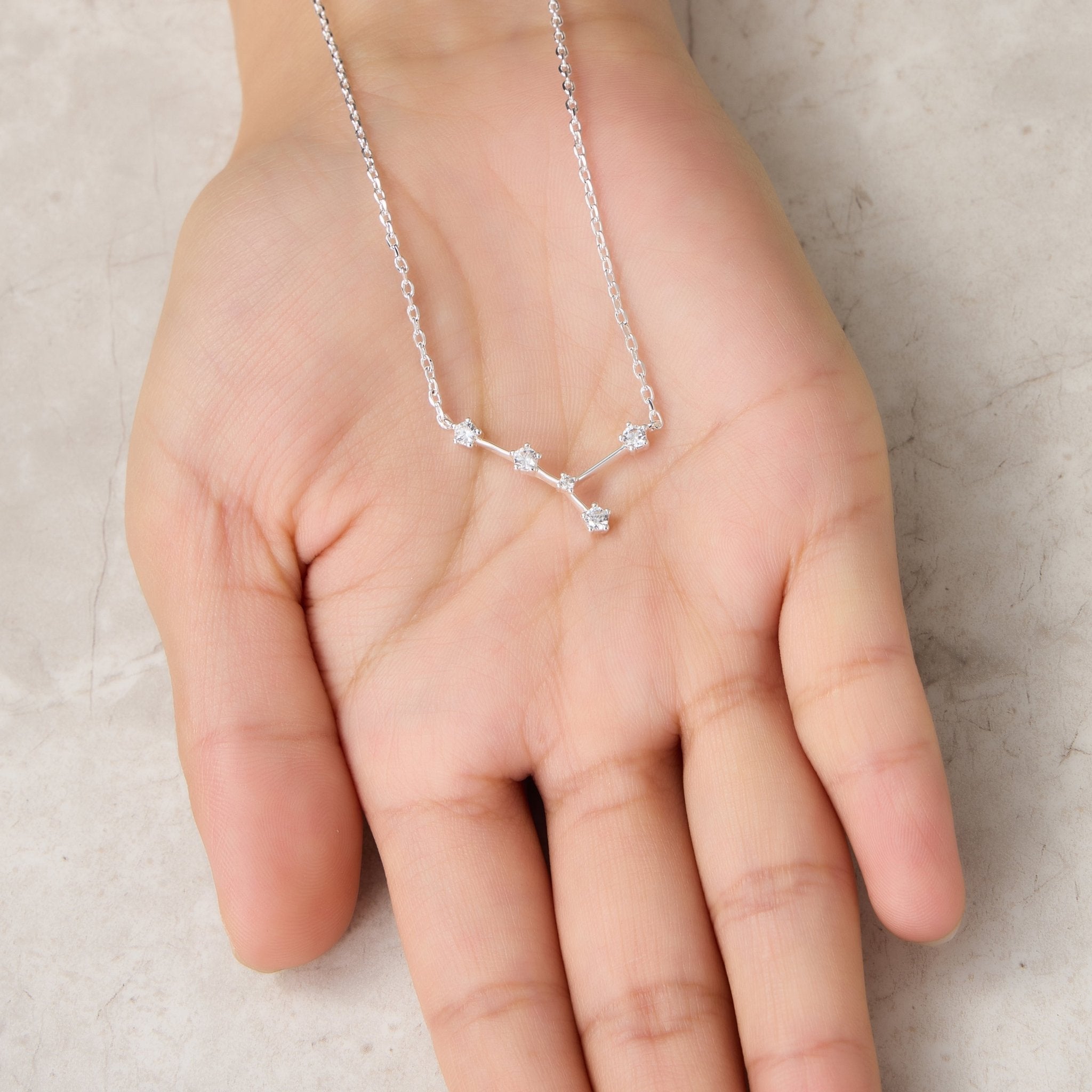 Cancer Star Sign Zodiac Constellation Necklace with Zircondia® Crystals