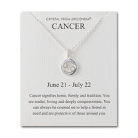 Cancer Star Sign Zodiac Necklace and Quote Card with Zircondia® Crystals