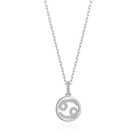 Cancer Star Sign Zodiac Necklace with Zircondia® Crystals