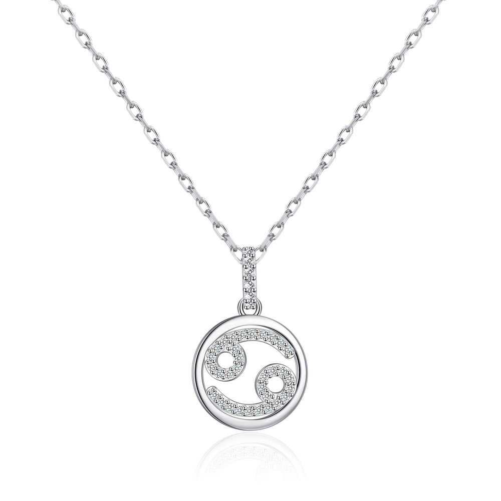 Cancer Star Sign Zodiac Necklace with Zircondia® Crystals