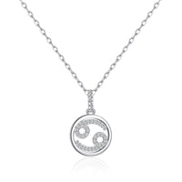 Cancer Star Sign Zodiac Necklace with Zircondia® Crystals