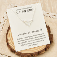 Capricorn Star Sign Zodiac Constellation Necklace and Quote Card with Zircondia® Crystals