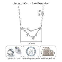 Capricorn Star Sign Zodiac Constellation Necklace and Quote Card with Zircondia® Crystals
