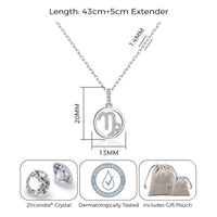 Capricorn Star Sign Zodiac Necklace with Zircondia® Crystals