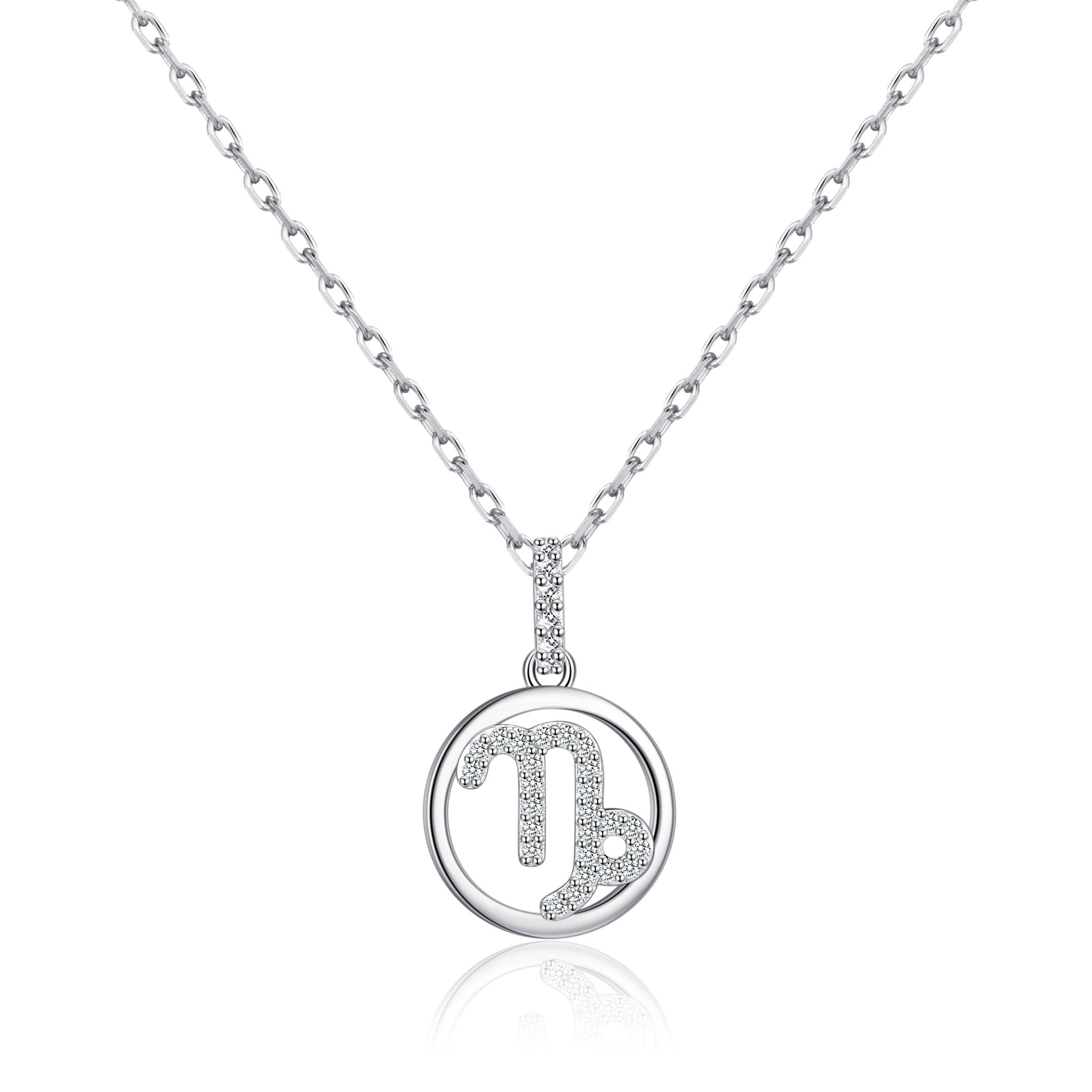 Capricorn Star Sign Zodiac Necklace with Zircondia® Crystals