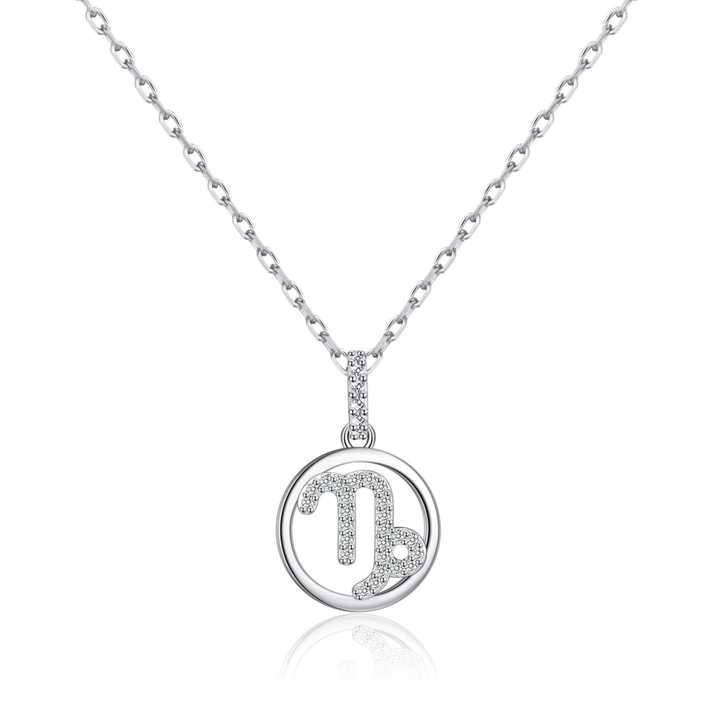 Capricorn Star Sign Zodiac Necklace with Zircondia® Crystals