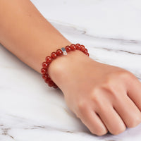 Carnelian Gemstone Charm Stretch Bracelet