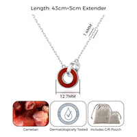 Carnelian Gemstone Circle Link Necklace