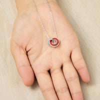 Carnelian Gemstone Circle Link Necklace