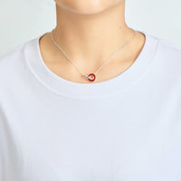 Carnelian Gemstone Circle Link Necklace