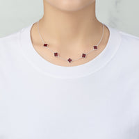 Carnelian Gemstone Multi Clover Necklace