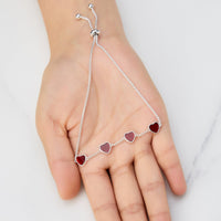 Carnelian Gemstone Multi Heart Friendship Bracelet