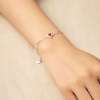 Carnelian Heart Gemstone Bracelet with Quote Card Created with Zircondia® Crystals