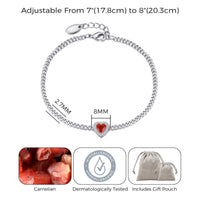 Carnelian Heart Gemstone Bracelet with Quote Card Created with Zircondia® Crystals