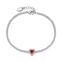 Carnelian Heart Gemstone Bracelet Created with Zircondia® Crystals