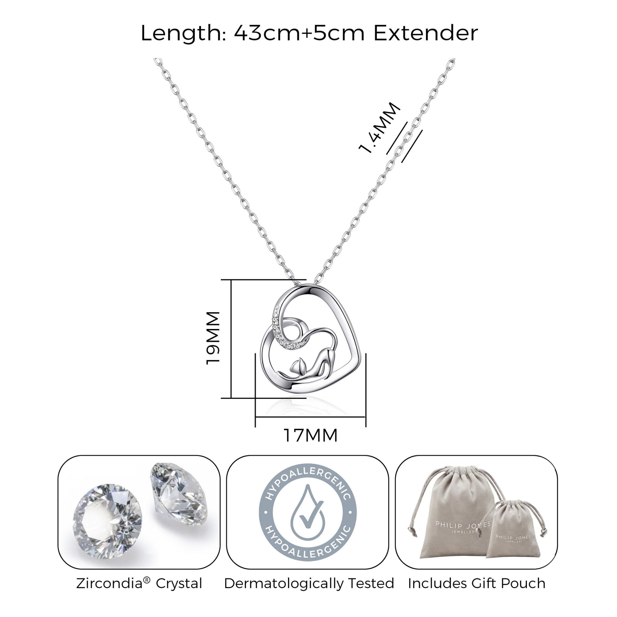 Cat Necklace Created with Zircondia® Crystals