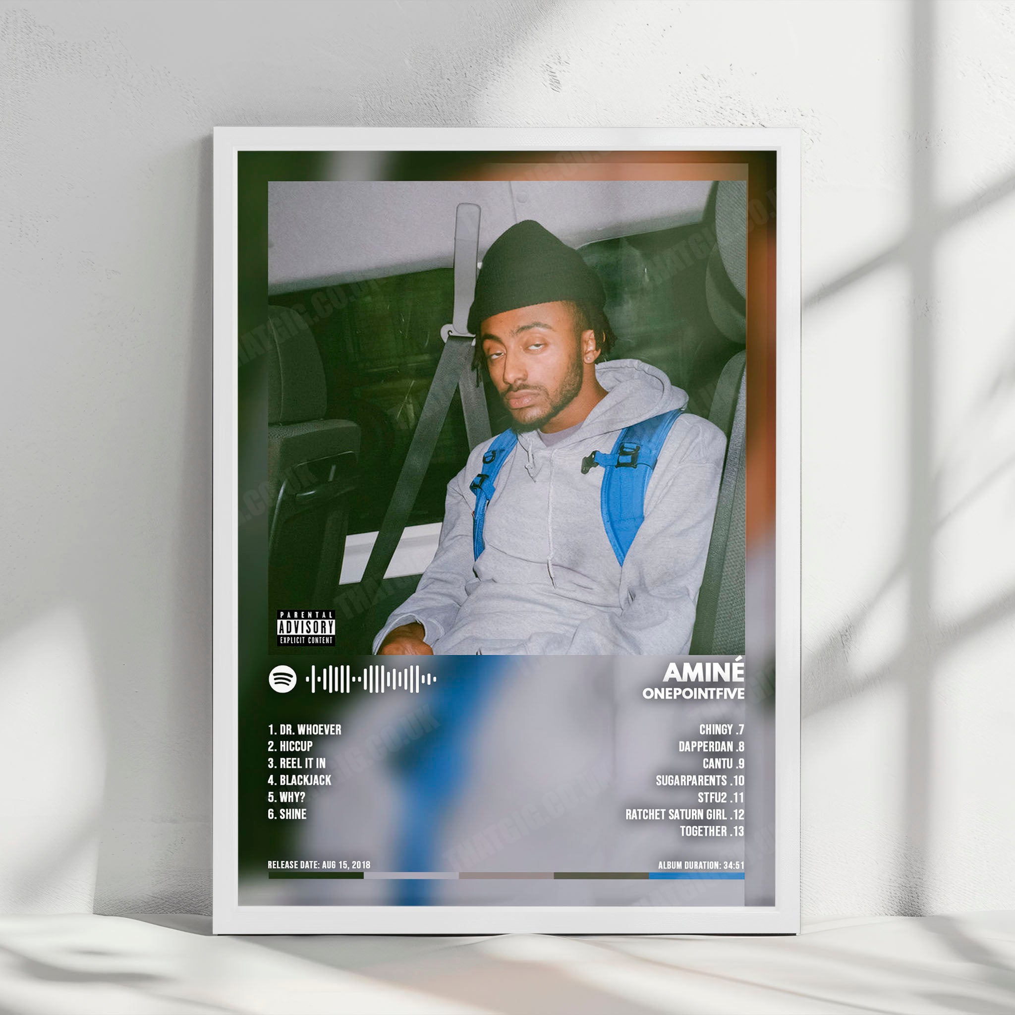 Amine "ONEPOINTFIVE" Album Cover Poster - with Complete Tracklist